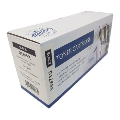 Dell Compatible D1265/B1260 Black Toner cartridge for B1160/B1160w printers, yields up to 2500 pages of crisp prints.
