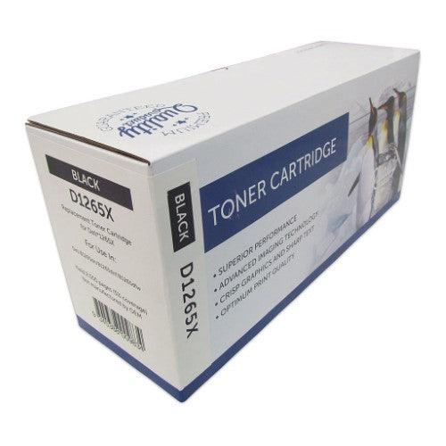 Dell Compatible D1265/B1260 Black Toner cartridge for B1160/B1160w printers, yields up to 2500 pages of crisp prints.