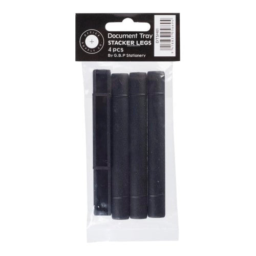 Set of 4 stackable plastic document trays for efficient workspace organization and clutter reduction.