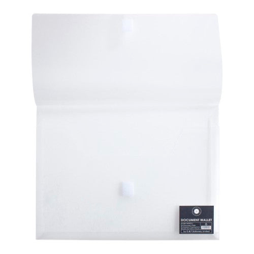 OSC Document Wallet A4 Velcro Closure Clear