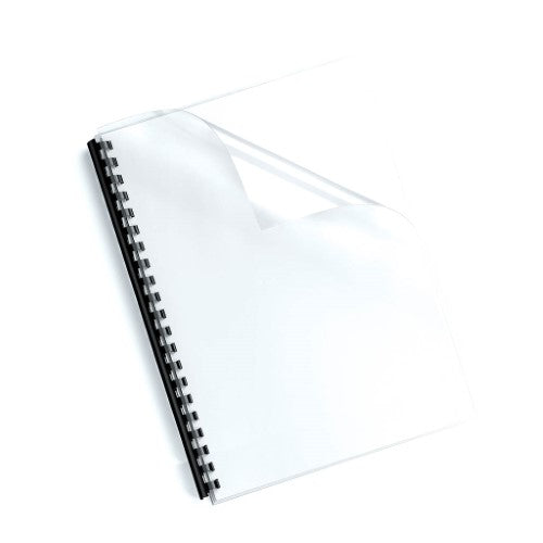 Fellowes A4 200mic clear binding covers pack of 100 for professional document presentation and protection.