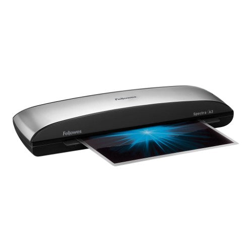 Fellowes Spectra A3 Laminator for home and office use, laminates A3 documents quickly with professional quality.