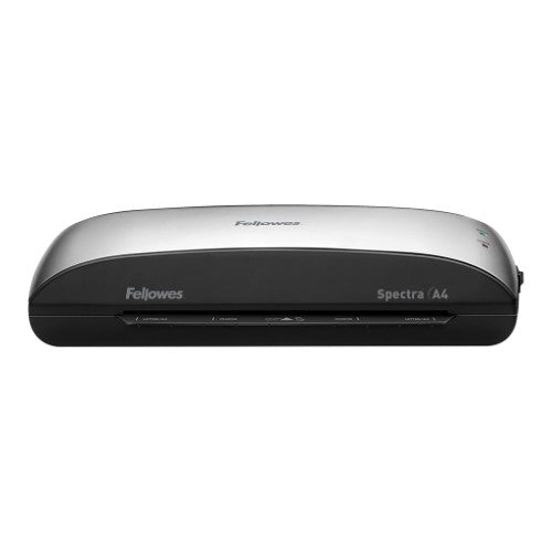 Fellowes Spectra A4 Laminator, ideal for home or office, quickly laminates documents up to A4 size with professional results.