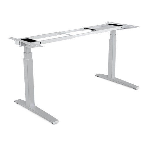 Fellowes Levado height adjustable desk base with programmable controls and SwiftLok technology for easy setup and ergonomic benefits.