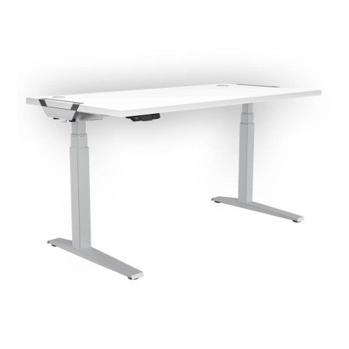 Fellowes Levado white worktop, 1800mm x 800mm, features durable melamine finish and dual cable management grommets.