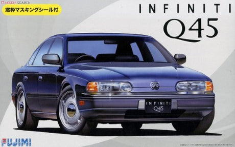 Detailed 1/24 scale model kit of the Infiniti Q45, features precision parts and a window mask for easy painting.