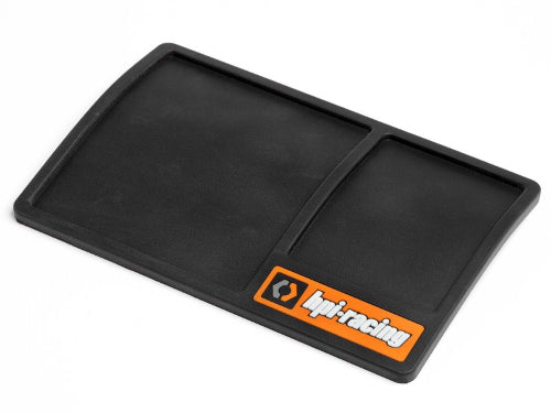 HPI Small Parts Tray Rubber, 15cm x 10cm, keeps RC components organized and work surfaces scratch-free, ideal for hobbyists.
