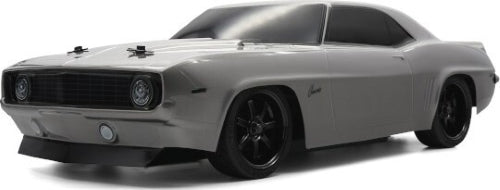 Pre-finished '69 Camaro body for 1:10 scale Touring cars, ready to install with decals and drilled holes.