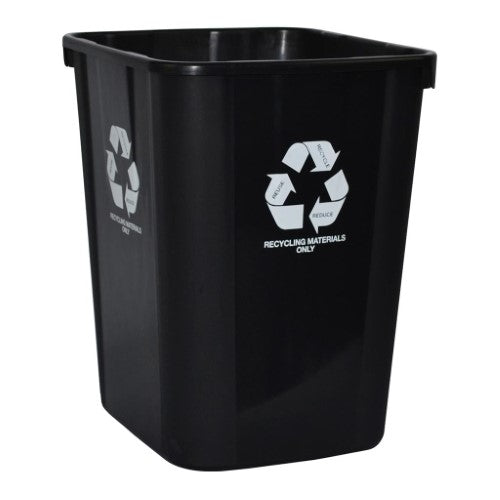 Black 32L Italplast waste bin with bag clasps, designed for easy waste management in offices.