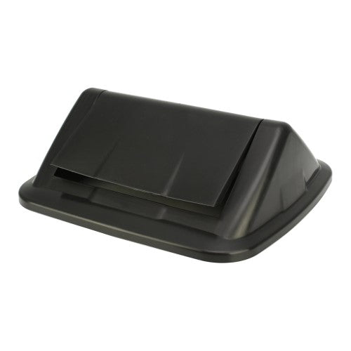 Black eco-friendly lid for 32L Italplast waste bin, made from recycled materials to enhance waste management and reduce odors.