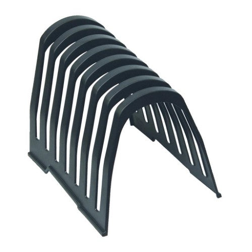 Italplast greenR Step File Organiser in black with 7 angled slots for easy document access, made from recycled materials.