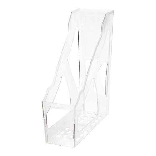 Clear Italplast E Magazine Stand, holds up to 80mm of magazines, stylishly organizes your workspace.