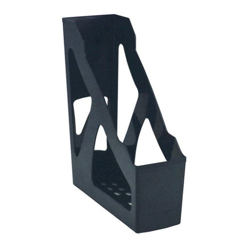 Black Italplast E Magazine Stand holding up to 80mm, designed for flexibility and durability, made in Australia.