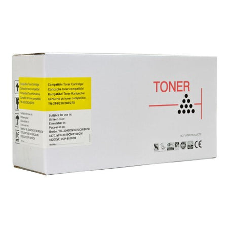 Icon Compatible Brother TN240 Yellow Toner Cartridge for vibrant prints, compatible with multiple Brother printers, yields up to 1,400 pages.