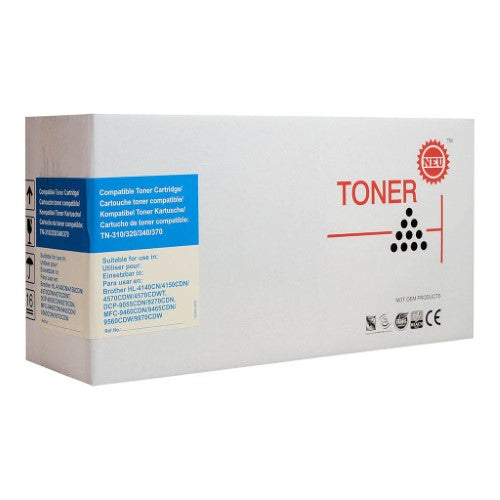 Icon Compatible TN340 Cyan Toner Cartridge for Brother printers, prints up to 3,500 pages with vibrant colors and sharp text.