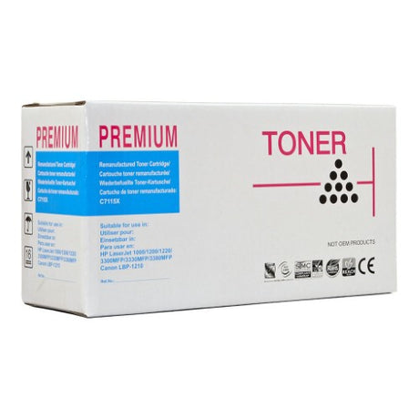 Icon Remanufactured HP C7115X/Canon EP25 Black Toner Cartridge for high-quality printing, yields up to 3500 pages.