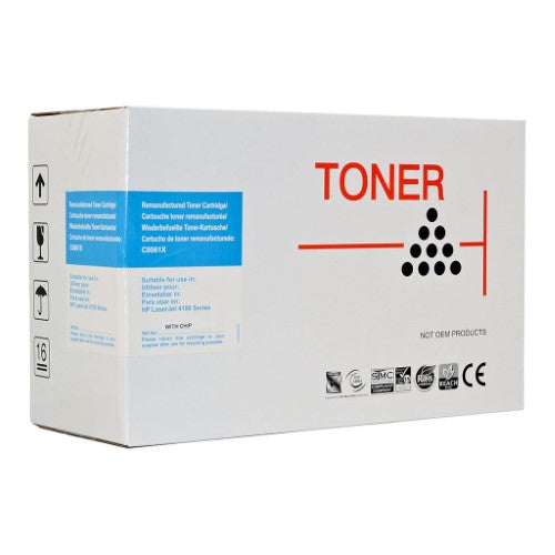 Icon Remanufactured HP C8061X Black Toner Cartridge for high-quality prints, 10,000 page yield, compatible with HP LaserJet 4100 series.