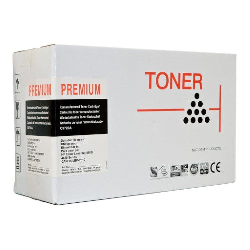 Icon Remanufactured HP C9720A Black Toner Cartridge delivers high-quality prints, 9000-page yield, and easy compatibility with HP LaserJet models.