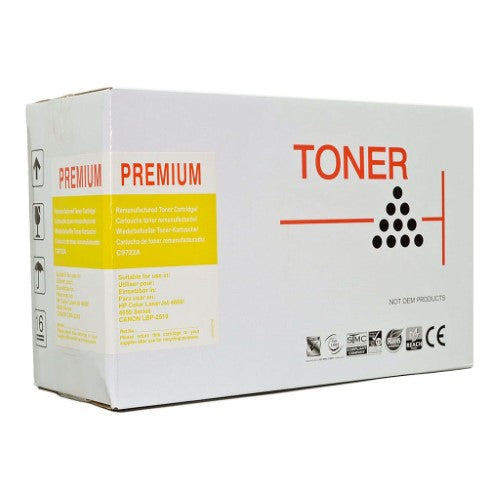 Icon Remanufactured HP C9722A Yellow Toner Cartridge for vibrant prints, 8000-page yield, easy installation, compatible with HP LaserJet.