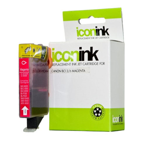 Icon Compatible Canon BCI3 BCI6 Magenta Ink Cartridge offers vibrant colors and prints up to 550 pages for superior quality.