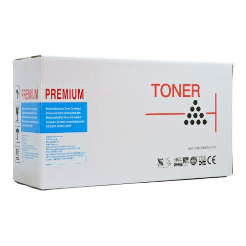 Icon Compatible HP CE255A Black Toner Cartridge for high-yield printing, 6000 pages, compatible with HP LaserJet P3015 models.