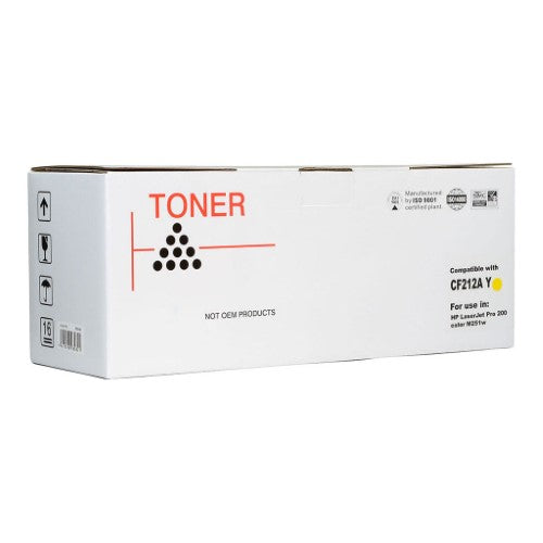 Icon Compatible HP CF212A Yellow Toner cartridge for vibrant prints, 1800 page yield, fits HP LaserJet 200 MFP M251, M276.