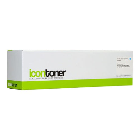 Icon Compatible HP CF351A Cyan Toner Cartridge, 1000 pages yield, vibrant prints, easy to install, for M176N/M177FW printers.
