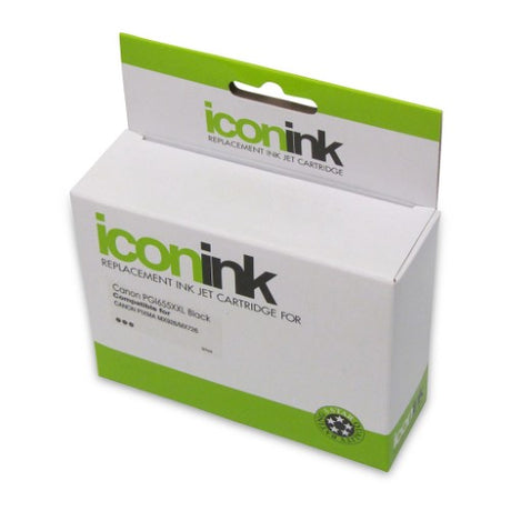 Icon Compatible Canon PGI655XXL Black Ink Cartridge for crisp text and stunning photos, yielding up to 1,000 pages.