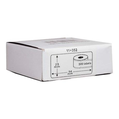 Icon Dymo LW removable labels 54 x 25mm, 500 labels per roll, ideal for address/product labeling without residues.