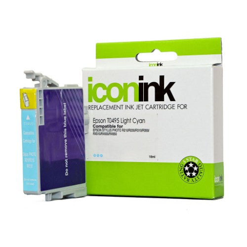 Light Cyan Ink Cartridge for Epson printers, prints up to 430 pages with vibrant colors and sharp images.