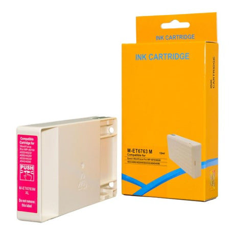 Icon Compatible Epson 676XL Magenta Ink Cartridge for vibrant prints, yields up to 1,200 pages, compatible with WP4540/WP4530.