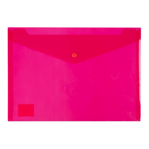 Red A4 Icon PP Document Wallet with snap button closure, designed for organizing and protecting up to 150 sheets.