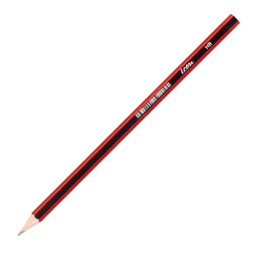 Pack of 144 Icon HB hexagonal pencils in red and black, pre-sharpened for smooth writing and drawing.