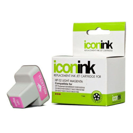 Light magenta ink cartridge for HP printers, delivering vibrant prints with 8ml page yield for home and office use.