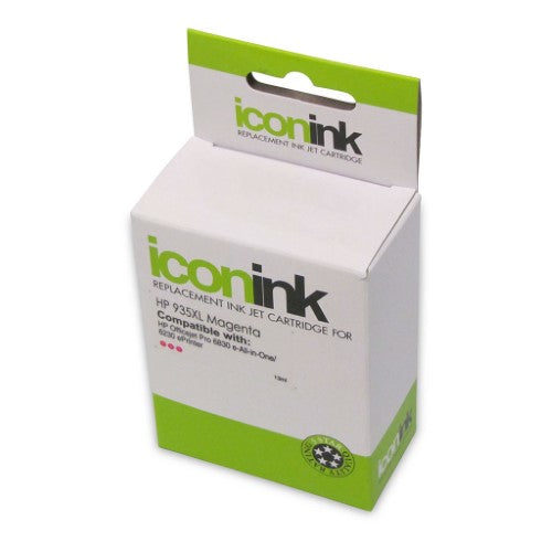 Icon Compatible HP 935XL Magenta Ink Cartridge for vibrant prints, 825 pages yield, compatible with HP Officejet Pro 6830/6230.