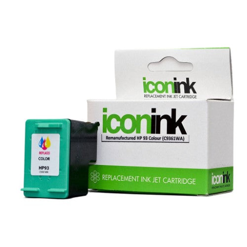 Icon Remanufactured HP 93 Colour Ink Cartridge, 9ml, delivers vibrant prints for documents and photos, compatible with various HP printers.