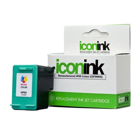 Icon Remanufactured HP 95 Colour Ink Cartridge (C8766WA) offers vibrant prints with a 15ml capacity, ideal for home and office use.