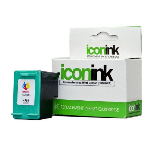 Icon Remanufactured HP 95 Colour Ink Cartridge (C8766WA) offers vibrant prints with a 15ml capacity, ideal for home and office use.
