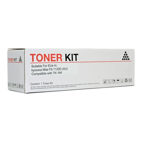 Icon Compatible Kyocera TK164 Black Toner Cartridge for up to 2,500 prints, ideal for sharp documents and photos.