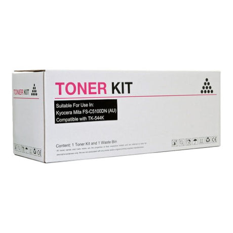 Icon Compatible Kyocera TK544 Black Toner Cartridge for FSC5100DN, prints up to 5,000 pages, delivers sharp, professional-quality output.