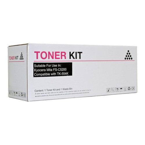 Icon Compatible Kyocera TK554 Black Toner Cartridge for FSC5200DN, prints up to 7,000 pages, delivers crisp, high-quality documents.