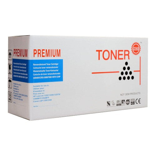 Icon Compatible HP Black Toner cartridge compatible with various HP and Canon models, prints up to 7,000 pages.