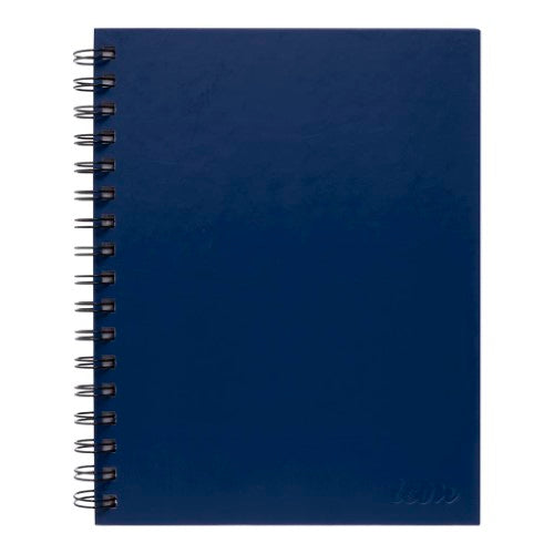 Pack of 3 A5 blue spiral notebooks with hard covers, 200 pages each, 7mm ruled lines, and perforated sheets.