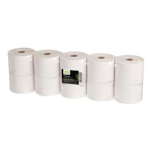 Pack of 10 Icon Thermal Rolls, 57mm x 75mm, ensuring clear prints for EFTPOS and cash registers.