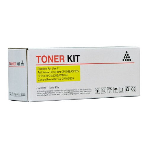 Icon Compatible Fuji Xerox CT201594 Yellow Toner Cartridge for vibrant prints, yields up to 1,400 pages, easy installation.