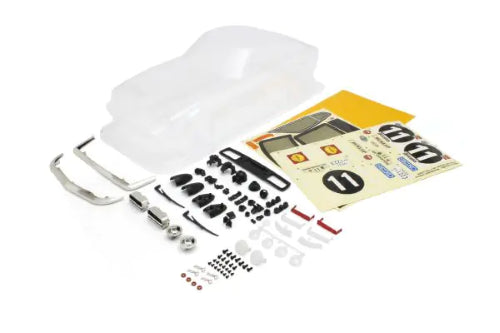 Kyosho Datsun 240Z Rally body shell enhances RC car aesthetics and performance, built for durability and precision detailing.