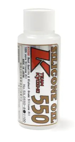 Kyosho Silicone Oil 550 80cc for RC vehicles, ensuring optimal dampening and performance for smoother rides.