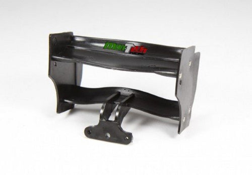 High-speed black remote control racing car with aerodynamic design, responsive controls, and durable construction.