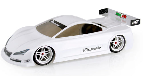 High downforce RC body 'Montecarlo', designed for balanced racing performance with options for standard and lightweight versions.
