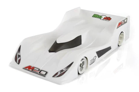 M-20 1/12 pan car RC body shell by Mon-Tech, designed for precision handling and aerodynamic performance in competitions.